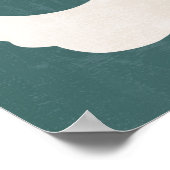 Groovy Dusty Blauwgroen Abstract Bloemenmuur Kunst Poster (Hoek)