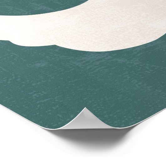 Groovy Dusty Blauwgroen Abstract Bloemenmuur Kunst Poster (Hoek)