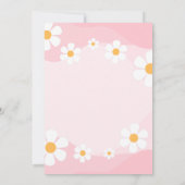 Groovy Dusty Pink Retro Daisy Floral Baby shower Kaart (Achterkant)