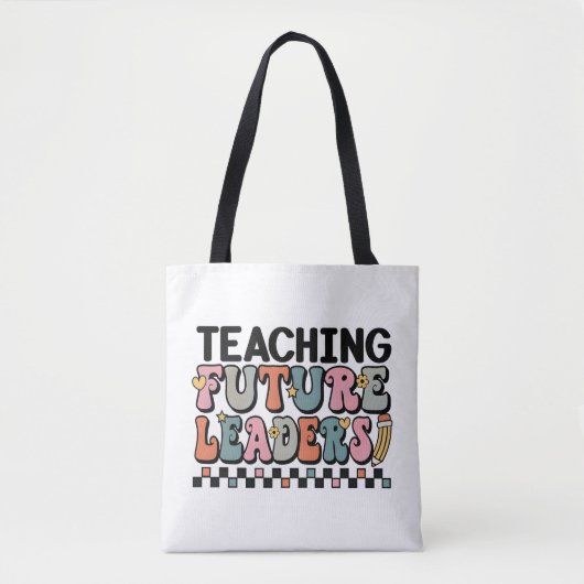 Groovy Earth Tones leraar Quote Kunst Tote Bag (Voorkant)