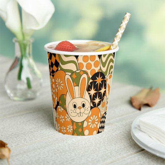 Groovy Easter Bunny Party Paper Cups Papieren Bekers (Insitu)