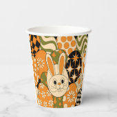Groovy Easter Bunny Party Paper Cups Papieren Bekers (Achterkant)