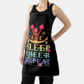Groovy Eat Sleep Cheer Herhaal Cheerleader Cheerle Schort (Insitu)