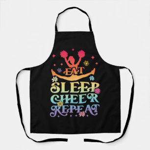 Groovy Eat Sleep Cheer Herhaal Cheerleader Cheerle Schort