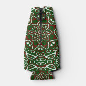 Groovy Eclectisch  Kerst Mandala Patroon Flesjeskoeler (Achterkant)