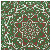 Groovy Eclectisch Kerst Mandala Patroon Stof (Close Up)