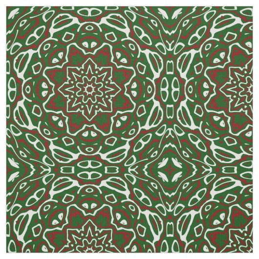Groovy Eclectisch Kerst Mandala Patroon Stof (Swatch)