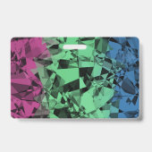 Groovy Eclectisch Retro Trippy Polysexualiteit Pri Badge (Achterkant)