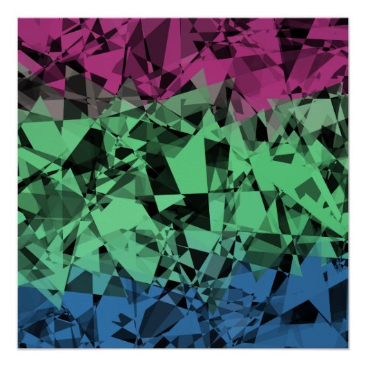 Groovy Eclectisch Retro Trippy Polysexualiteit Pri Perfect Poster (Voorkant)
