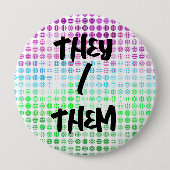 Groovy Eclectische Boho Abstract Torische Pride Vl Ronde Button 4,0 Cm (Voorkant)