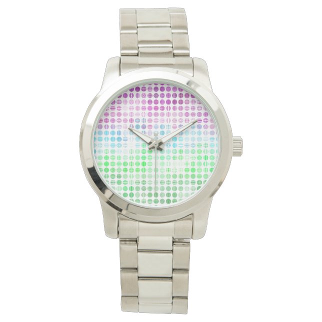 Groovy Eclectische Boho Abstracte Toric Pride Vlag Horloge (Voorkant)