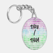 Groovy Eclectische Boho Abstracte Toric Pride Vlag Sleutelhanger (Voorkant Links)