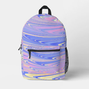 Groovy Eclectische Quarige Golvende Pastel Abstrac Bedrukte Rugzak