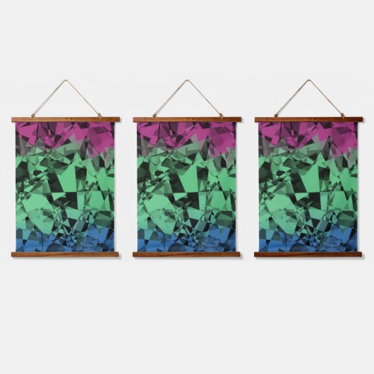 Groovy Eclectische Retro Trippy Polyseksueel Pride Hangend Wandkleed (Driedubbel)