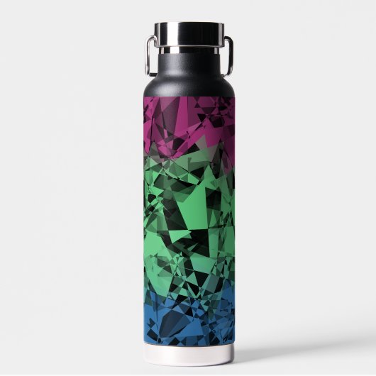 Groovy Eclectische Retro Trippy Polyseksueel Pride Waterfles (Voorkant)