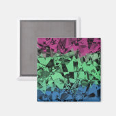 Groovy Eclectische Retro Trippy Polyseksuele Pride Magneet (Voorkant / Achterkant)