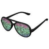 Groovy Eclectische Retro Trippy Polysexual Pride V Aviator Zonnebril (Gekanteld)