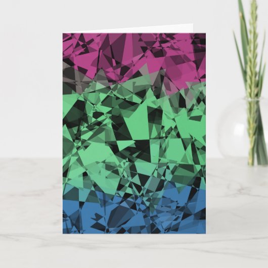 Groovy Eclectische Retro Trippy Polysexual Pride V Bedankkaart (Voorkant)