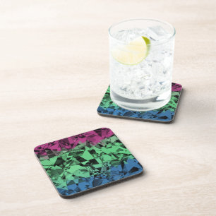 Groovy Eclectische Retro Trippy Polysexual Pride V Bier Onderzetter