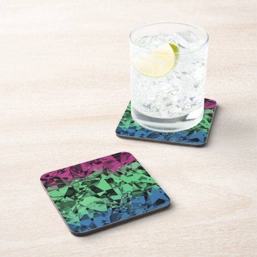 Groovy Eclectische Retro Trippy Polysexual Pride V Bier Onderzetter (Rechterzijde)