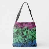 Groovy Eclectische Retro Trippy Polysexual Pride V Crossbody Tas (Achterkant)
