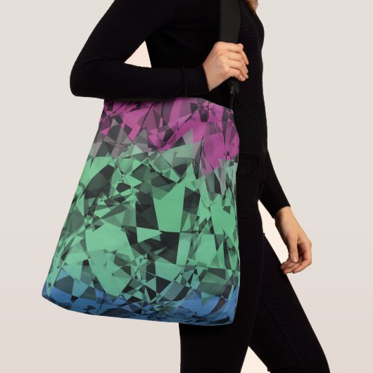 Groovy Eclectische Retro Trippy Polysexual Pride V Crossbody Tas (Dichtbij)