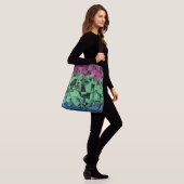 Groovy Eclectische Retro Trippy Polysexual Pride V Crossbody Tas (Op model)