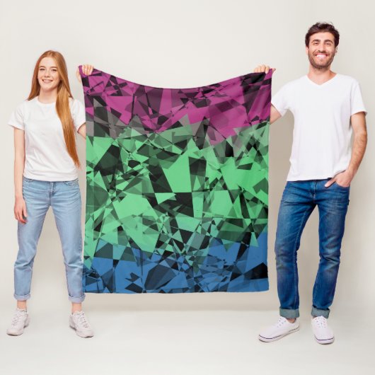 Groovy Eclectische Retro Trippy Polysexual Pride V Fleece Deken (In situ)