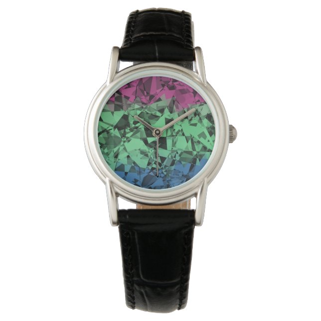 Groovy Eclectische Retro Trippy Polysexual Pride V Horloge (Voorkant)