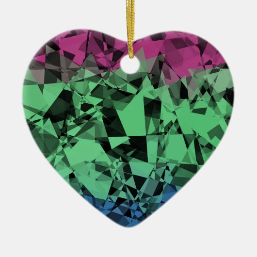 Groovy Eclectische Retro Trippy Polysexual Pride V Keramisch Ornament (Voorkant)