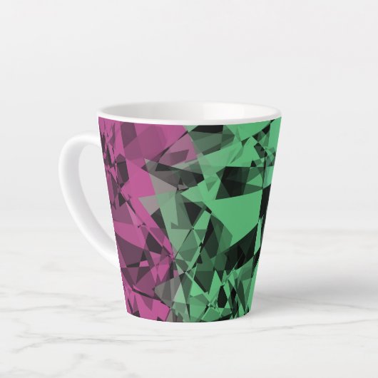 Groovy Eclectische Retro Trippy Polysexual Pride V Latte Mok (Linkerhoek)