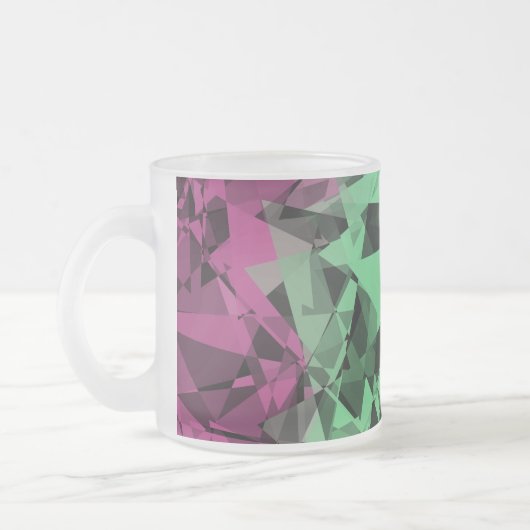 Groovy Eclectische Retro Trippy Polysexual Pride V Matglas Koffiemok (Links)