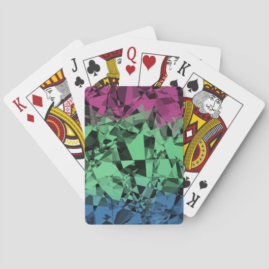 Groovy Eclectische Retro Trippy Polysexual Pride V Pokerkaarten (Achterkant)