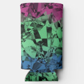 Groovy Eclectische Retro Trippy Polysexual Pride V Seltzer Blikjeskoeler (Achterkant)