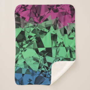Groovy Eclectische Retro Trippy Polysexual Pride V Sherpa Deken