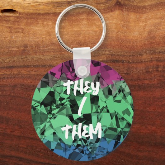 Groovy Eclectische Retro Trippy Polysexual Pride V Sleutelhanger (Voorkant)