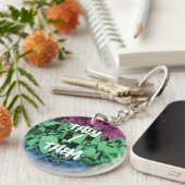 Groovy Eclectische Retro Trippy Polysexual Pride V Sleutelhanger (Voorkant Rechts)