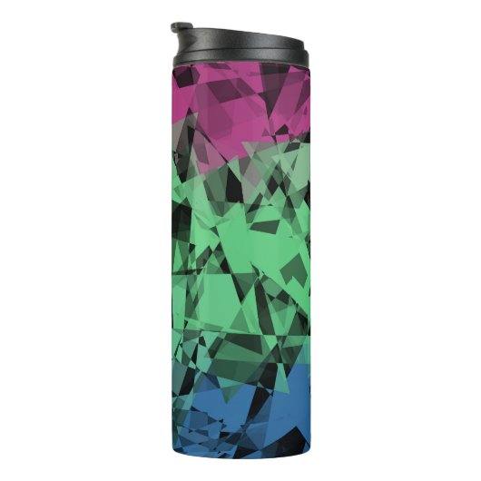 Groovy Eclectische Retro Trippy Polysexual Pride V Thermosbeker (Geroteerd rechts)