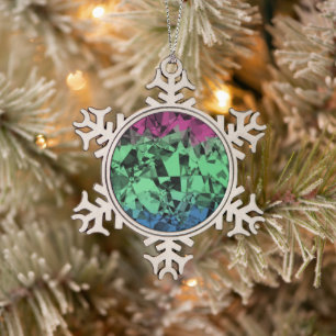 Groovy Eclectische Retro Trippy Polysexual Pride V Tin Sneeuwvlok Ornament