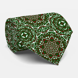 Groovy Eclectische Sierlijke Kerst Mandala Patroon Stropdas