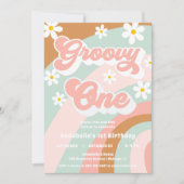 Groovy Een 1e verjaardag pastels boho meisje Kaart (Voorkant)