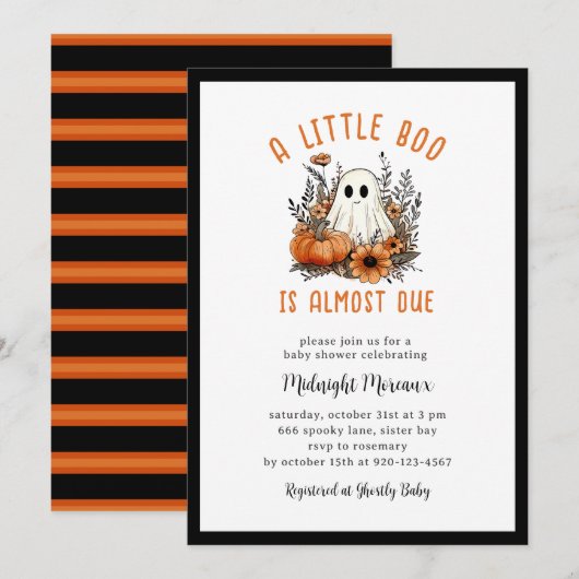 Groovy Een beetje Boo Halloween Baby shower Kaart (Voorkant / Achterkant)