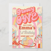 Groovy Een Eerste Verjaardag Uitnodiging (Voorkant)