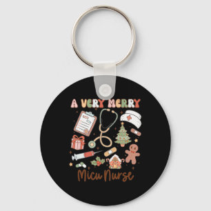 Groovy Een heel vrolijke Micu-verpleegster Xmas me Sleutelhanger