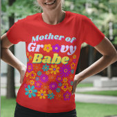 Groovy een kleurrijke retro bloemenverjaardag t-shirt
