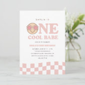 Groovy een meisjes geruit gelukkig gezicht | Verja Kaart (Staand voorkant)