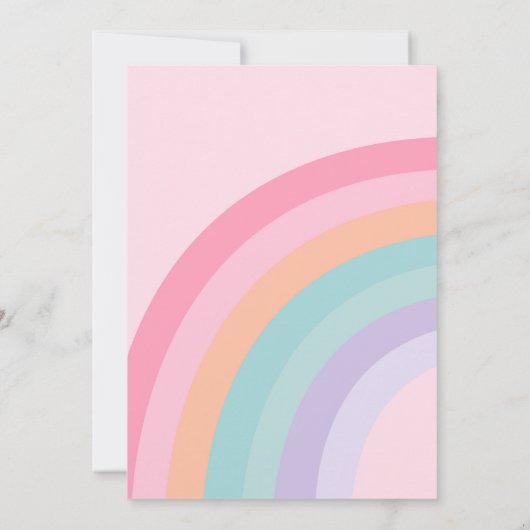 Groovy Eén Pastel Roze Regenboog 1e Verjaardagsfee Kaart (Achterkant)