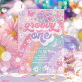 Groovy Eén Pastel Roze Regenboog 1e Verjaardagsfee Kaart