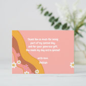 Groovy een retro  eerste baby verjaardag bedankkaart (Staand voorkant)