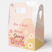 Groovy een retro madeliefje 1e verjaardag geprint bedankdoosjes (Geopend)